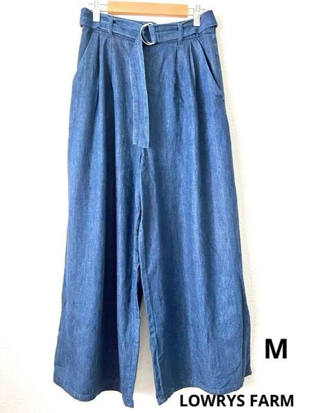 【LOWRYS FARM】インディゴ染ワイドパンツ M