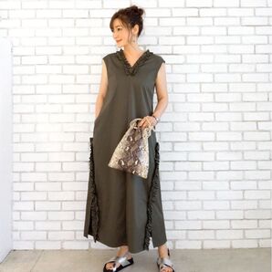 【STYLE DELI】ノースリーブワンピース オリーブグレー サイズ01