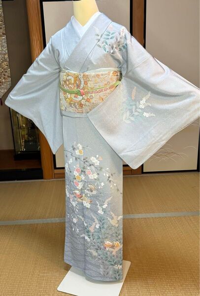 正絹 上品な訪問着 袋帯 帯締め 3点セット