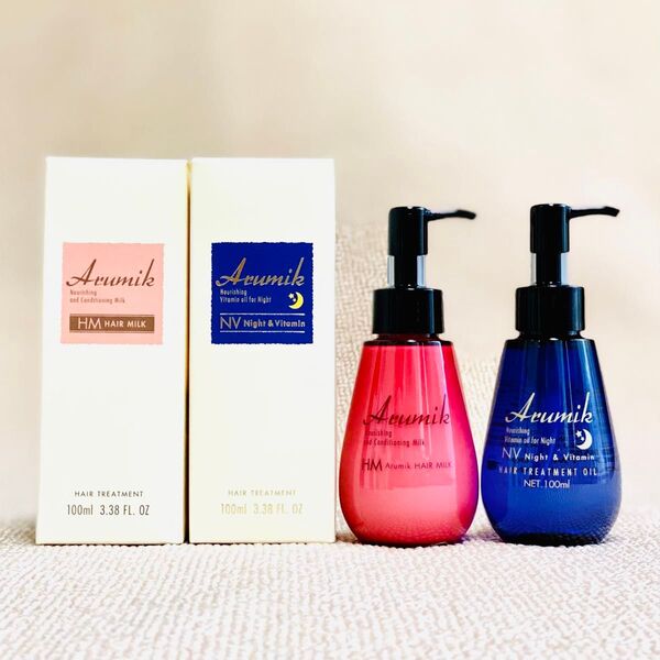 アルミック 洗い流さない ヘアートリートメント ナイト ヘアオイル&ヘアミルク