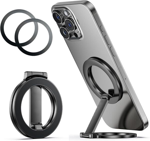 【両面マグネット magsafeスタンド】ZVZHM スマホリング スマホホルダー スマホスタンド magsafeシール付き