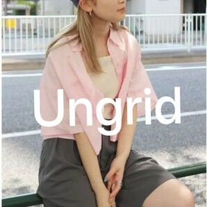 Ungrid アングリッド リネン混ショートデザインハーフスリーブシャツ シャツ ピンク