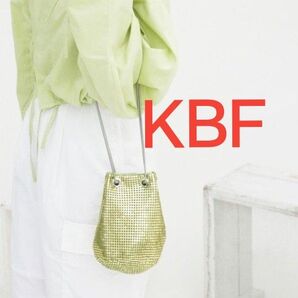 美品 KBF メタリックビーズBAG ショルダーバッグ バッグ ショルダーバッグ バッグ ハンドバッグ