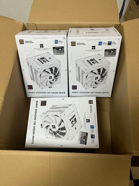 Thermalright Burst Assassin 120 Vision White CPUクーラー、2.4インチ液晶付き3個