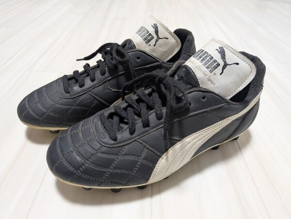 PUMA プーマサッカー スパイク 25cm ブラック×ホワイト 日本製 パラメヒコ