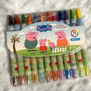 【新品・未使用】ペッパピッグ 回転クレヨン クレヨン 12色セット 24