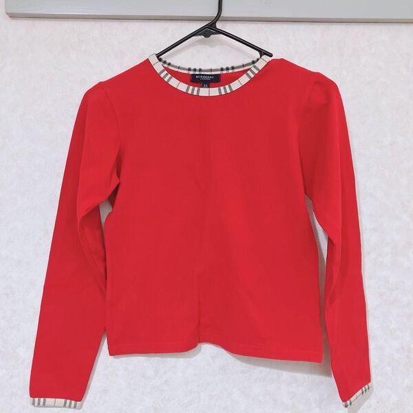 バーバリー Burberry 長袖 服 赤 xs レッド