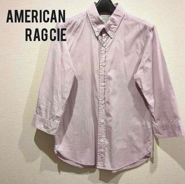 AMERICAN RAG CIE 七分袖 シャツ メンズ ライトパープル
