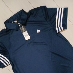 【新品未使用】adidas アディダス メンズ半袖ポロシャツ ネイビーLサイズ