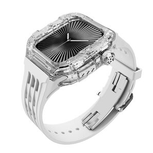 Apple Watch Ultra 一体型バンド クリアケース ホワイト高級