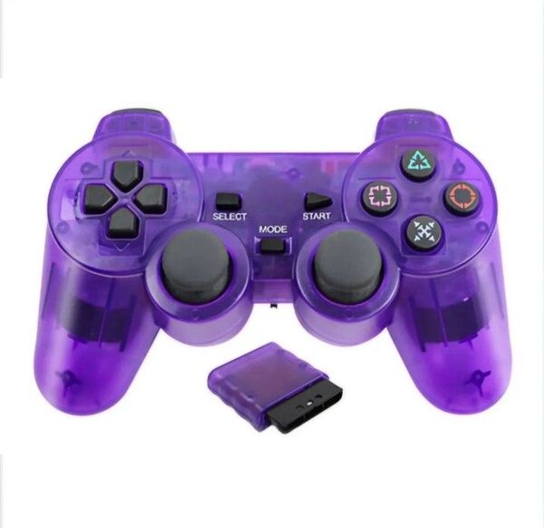 【未使用品】PS2 ワイヤレス コントローラー 互換品 プレステ2 PlayStation2 クリアパープル
