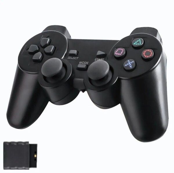 【未使用品】PS2 ワイヤレス コントローラー ブラック 互換品 プレステ2 PlayStation2