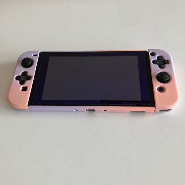 Nintendo Switch カスタマイズカバー ピンクパープルグラデーション 本体カバーJoy-conカバー
