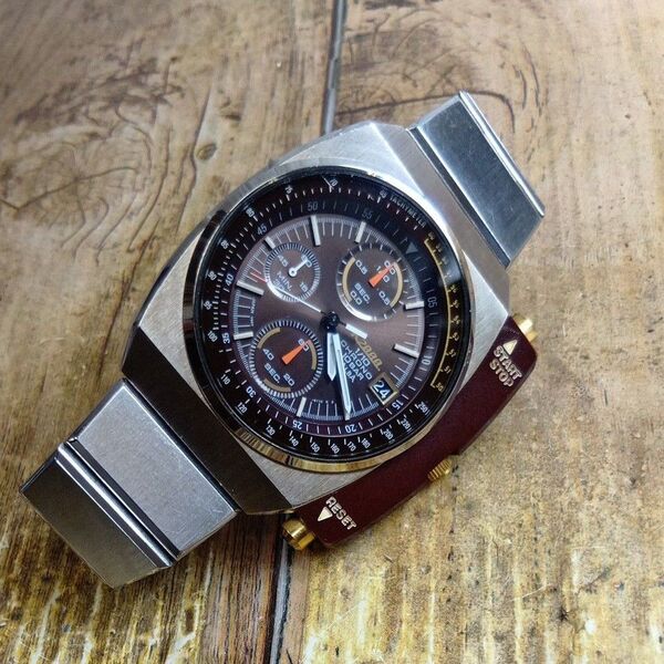 激レア★中古美品◇V657-6090◆SEIKO ALBA K2000 クロノグラフ◇エイリアンモデル◇純正ブレス◇茶文字盤