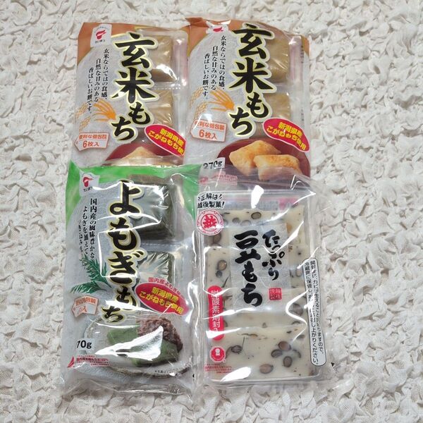 たいまつ 玄米もち よもぎ餅 越後製菓 たっぷり豆もち お餅 4袋セット