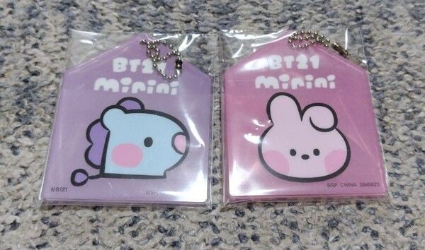 BT21 minini アクリルプレートキーホルダー 新品 プライズ MANG COOKY 2個セット BTS タイニータン