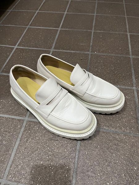 オリエンタルトラフィック 厚底ローファー 白 38