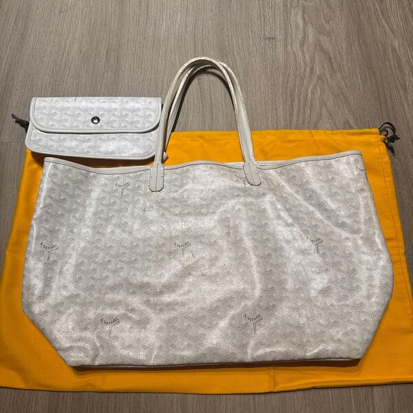 GOYARD サンルイPM ホワイトポーチ付き トートバッグ