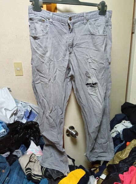 希少 カーハート ペインター カーペンター パンツ W38 L30 グレーベージュ Carhartt US 古着 ビンテージ