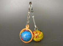 当時物 ★★ブリキ製 ガチャ 地球儀!! 2台 globe key ring 当てくじ景品おまけ 旧車 トラック野郎「定形外/LP可」★★未使用デッドストック_画像10