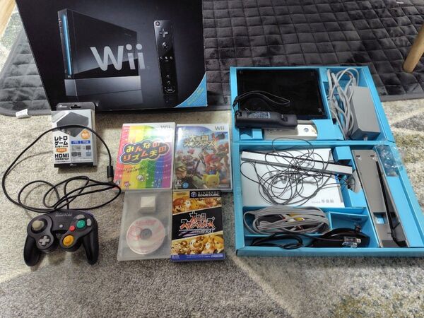 Wii本体一式、ソフト、ゲームキューブコントローラー まとめ売り