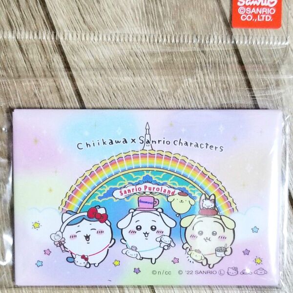 ちいかわ × サンリオ ピューロランド限定品 スクエア型缶バッジ 新品 希少 送料込み
