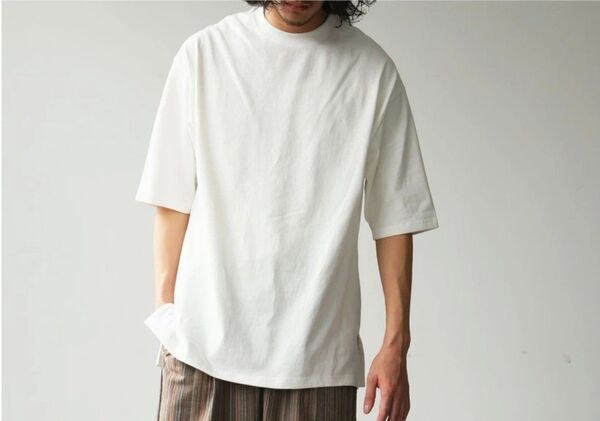 ビッグシルエット Tシャツ メンズ バスクT オフホワイト Lサイズ