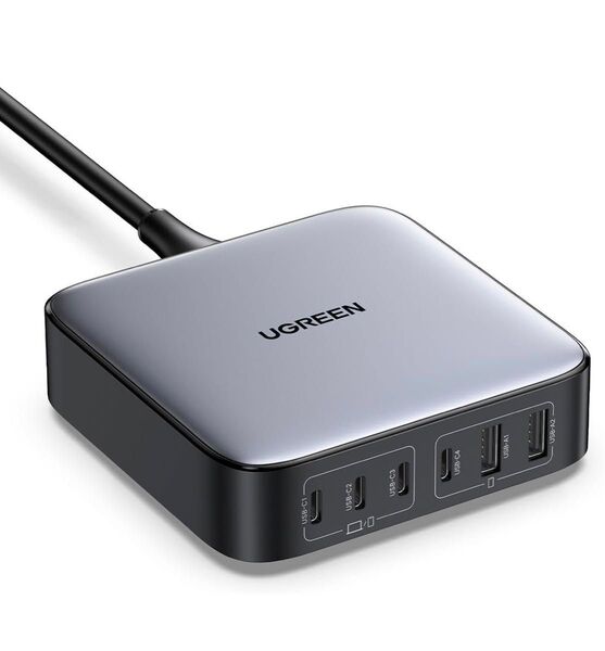 UGREEN Nexode 200W 充電器 6ポート 卓上多ポート急速充電器 USB-C×4 USB-A×2