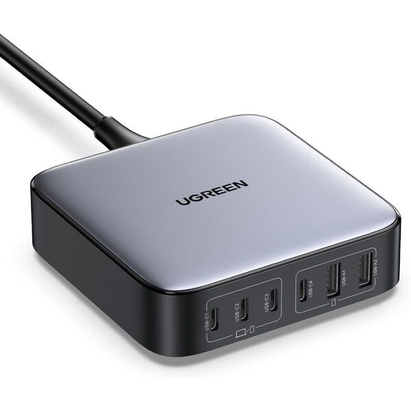 UGREEN Nexode 200W 充電器 6ポート 卓上多ポート急速充電器 USB-C×4 USB-A×2