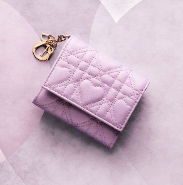 日本限定 Lady Dior Lotus ウォレットカナージュ ラムスキン 財布 ウォレット
