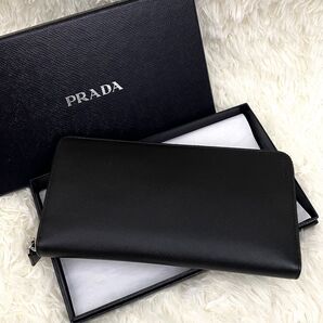 【未使用品級】PRADA プラダ レザー ラウンドファスナー 長財布