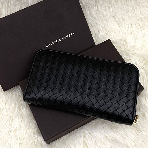 【美品】BOTTEGA VENETA ボッテガヴェネタ ラウンドファスナー 長財布
