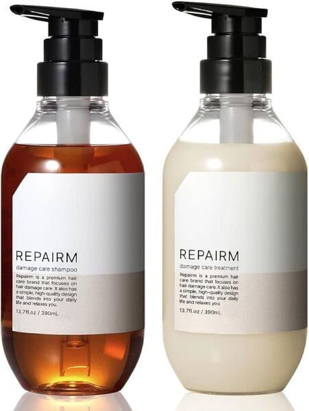 REPAIRM シャンプー トリートメント セット 【15種類のたんぱく質配合ダメージ補修×色持ちコントロール×各390ml】