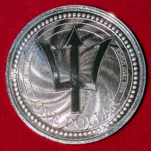 バルバドス 2019年 20ドル銀貨 1オンス 本物