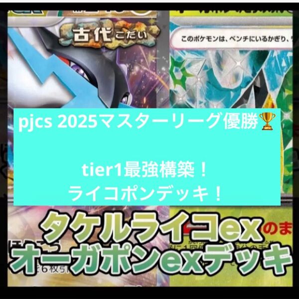 構築済みデッキ ポケモンカードゲーム ジムバトル シティリーグ 優勝デッキ pjcs2025優勝 ライコポンデッキ マスターリーグ