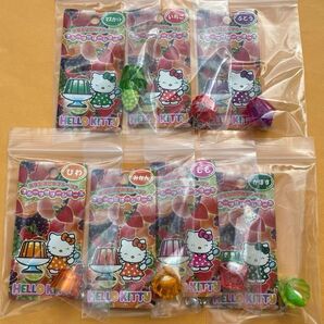 ★激レア★フルーツゼリーシリーズ 全7種セット ファスナーマスコット 根付け★マスカット苺ぶどうビワみかん桃かぼす ハローキティ