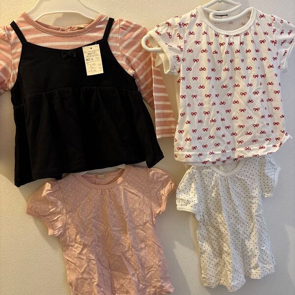 キッズ 女の子 半袖Tシャツ トップス 半袖 Tシャツ 長袖 セット 90