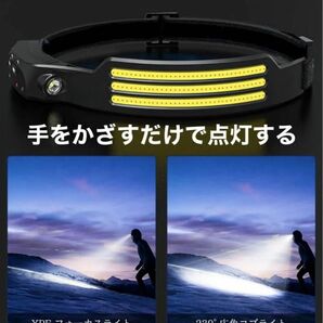 充電式 LED 軽量 センサー ヘッドライト USB充電 アウトドアヘッドランプ 防水 センサーライト 高輝度 キャンプ
