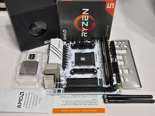 PCパーツセット B350iマザー R5 5600X 32GBメモリ 512GB SSD 450W SFX電源 GTX1660Ti
