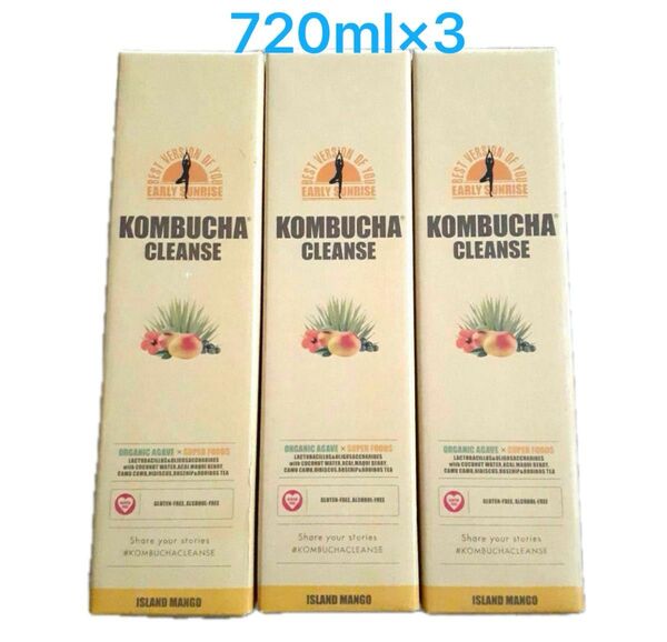 KOMBUCHA CLEANSE コンブチャクレンズ 720ml 3箱 送料無料