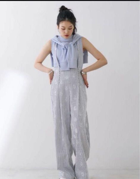 ヌキテパ Poplin Foil 箔プリントパンツ 佐藤佳菜子