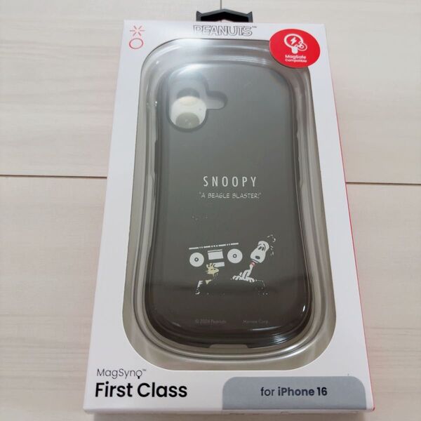 新品 iFace iPhone16 スヌーピー ブラック ケース カバー スマホ Black キャラ かわいい おしゃれ 黒