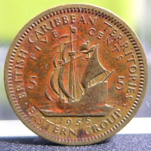 イギリス領 東カリブ 5セント 1955年 硬貨 外国硬貨 古銭 まとめ エリザベス