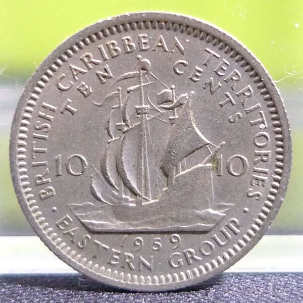 イギリス領 東カリブ 10セント 1959年 硬貨 外国硬貨 古銭 まとめ 英領 エリザベス