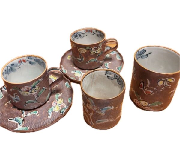 有田焼 手作り コーヒーカップ&ソーサー 湯呑み ペアセット 夫婦 レトロ 喫茶店