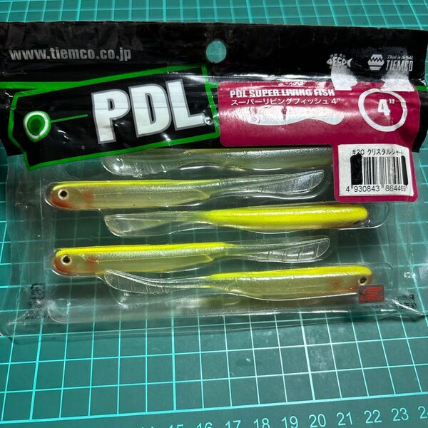14 ティムコ PDL スーパーリビングフィッシュ 4インチ #20 クリスタルシャート 6個 バス釣り ワーム 釣具 釣り