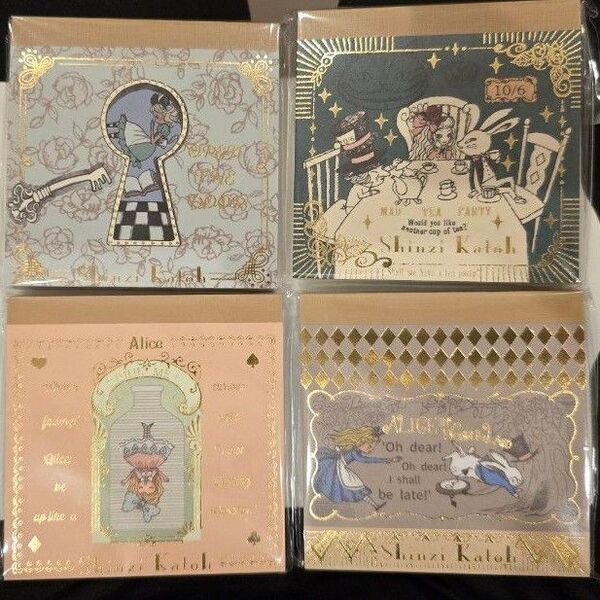 48柄計96枚 Shinzi Katoh アリス 赤ずきん CAT HILL メモ帳 バラ売り