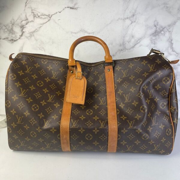 【最終処分SALE】LOUIS VUITTON ルイヴィトン PVC ボストンバッグ ベージュ A-7381