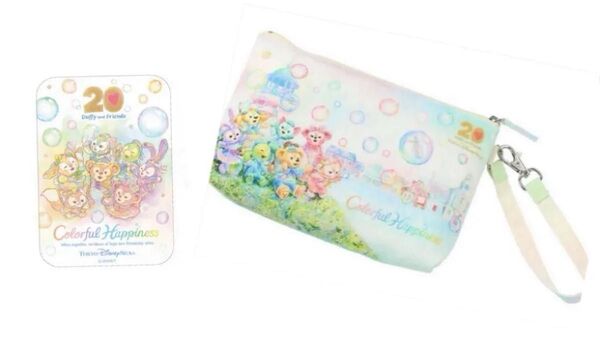ダッフィー スーベニア おてふきキャリー ダッフィー&フレンズ カラフルハピネス 20周年 シール ステッカー 非売品 TDS