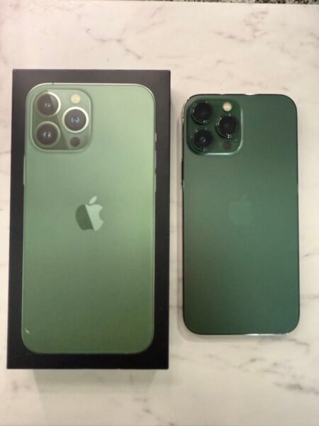 【iPhone13ProMax グリーン 512GB SIMフリー版】ケース付き Apple 初期化済み 箱付